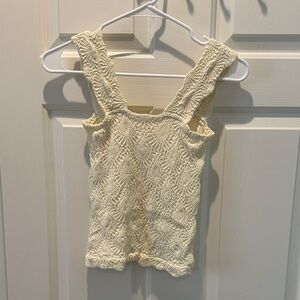 Free People Ivory Textured Tank Top